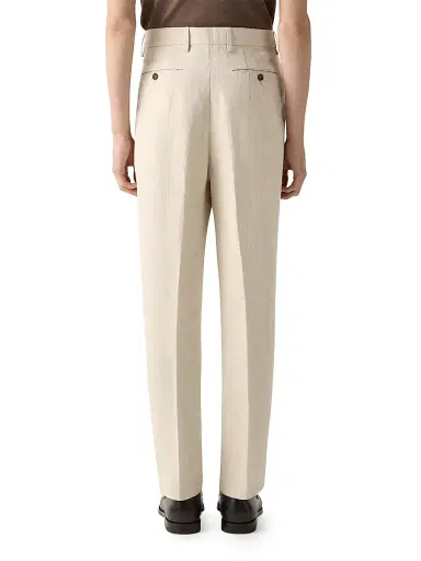 Zegna Men's Linen Pants - Light Taupe - Size 35 | Thumbnail 4 Zegna Men's Linen Pants - Light Taupe - Size 35 | Thumbnail 4
