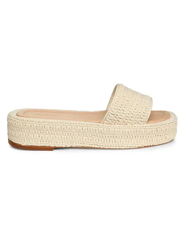 22élevé Women's Crochet Platform Sandals - White Crochet
