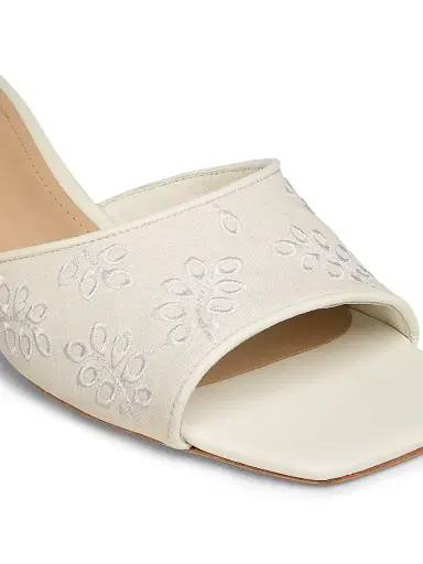 22élevé Women's 55MM Eyelet-Embroidered Mules - White Cotton Eyelet Fabric - Size 11.5 | Thumbnail 5 22élevé Women's 55MM Eyelet-Embroidered Mules - White Cotton Eyelet Fabric - Size 11.5 | Thumbnail 5