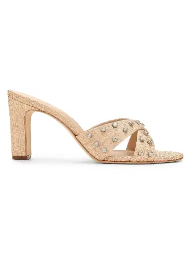 22élevé Women's 80MM Crystal-Embellished Raffia Block-Heel Sandals - Natural Raffia Crystal - Size 12 | Thumbnail 1 22élevé Women's 80MM Crystal-Embellished Raffia Block-Heel Sandals - Natural Raffia Crystal - Size 12 | Thumbnail 1