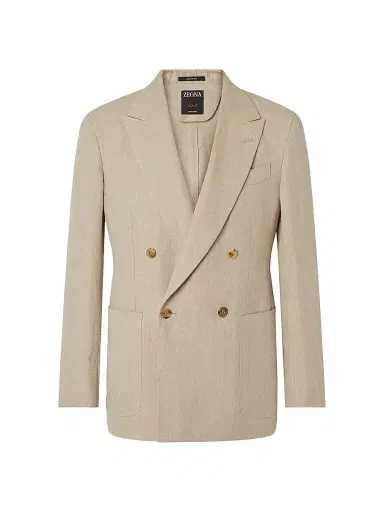 Zegna Men's Oasi Lino Jacket - Light Taupe - Size 46 | Thumbnail 2