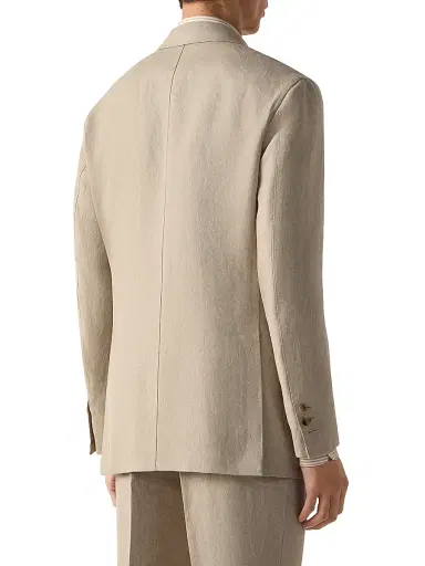 Zegna Men's Oasi Lino Jacket - Light Taupe - Size 46 | Thumbnail 3