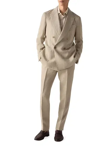 Zegna Men's Oasi Lino Jacket - Light Taupe - Size 46 | Thumbnail 6