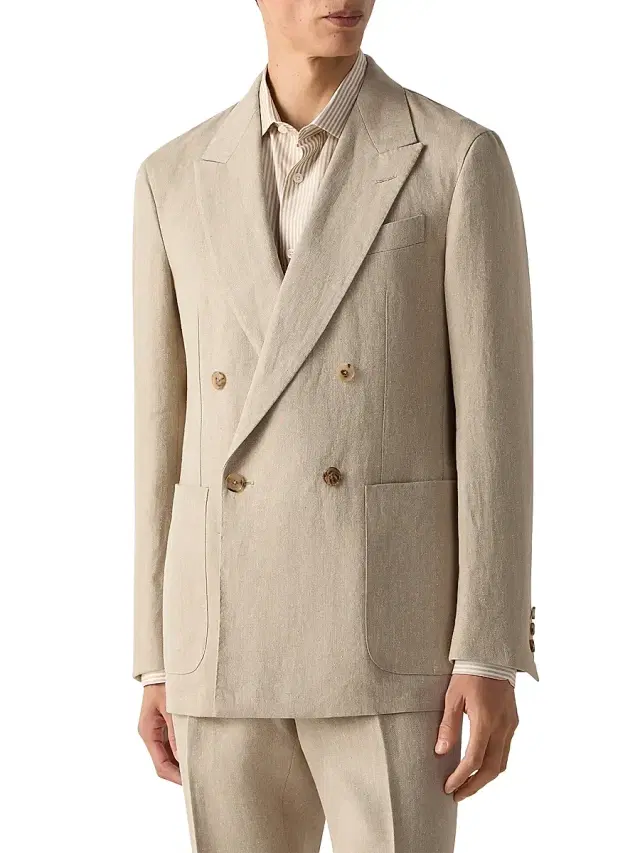 ZEGNA Men's Oasi Lino Jacket - Light Taupe