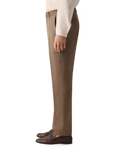 Zegna Men's Oasi Lino Pants - Dark Taupe - Size 46 | Thumbnail 4 Zegna Men's Oasi Lino Pants - Dark Taupe - Size 46 | Thumbnail 4