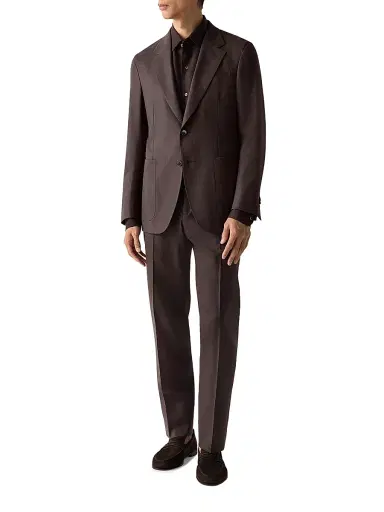 ZEGNA Men's Oasi Lino Jacket - Dark Brown | Thumbnail 2 ZEGNA Men's Oasi Lino Jacket - Dark Brown | Thumbnail 2