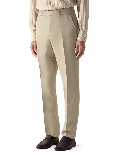Zegna Men's Oasi Lino Pants - Light Taupe - Size 40 | Thumbnail 2 Zegna Men's Oasi Lino Pants - Light Taupe - Size 40 | Thumbnail 2