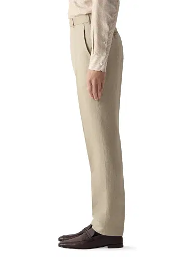 Zegna Men's Oasi Lino Pants - Light Taupe - Size 40 | Thumbnail 3 Zegna Men's Oasi Lino Pants - Light Taupe - Size 40 | Thumbnail 3