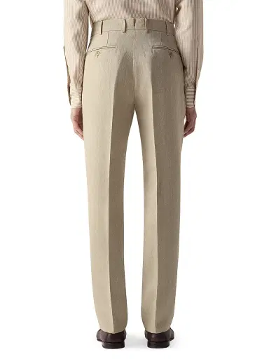 Zegna Men's Oasi Lino Pants - Light Taupe - Size 40 | Thumbnail 4 Zegna Men's Oasi Lino Pants - Light Taupe - Size 40 | Thumbnail 4