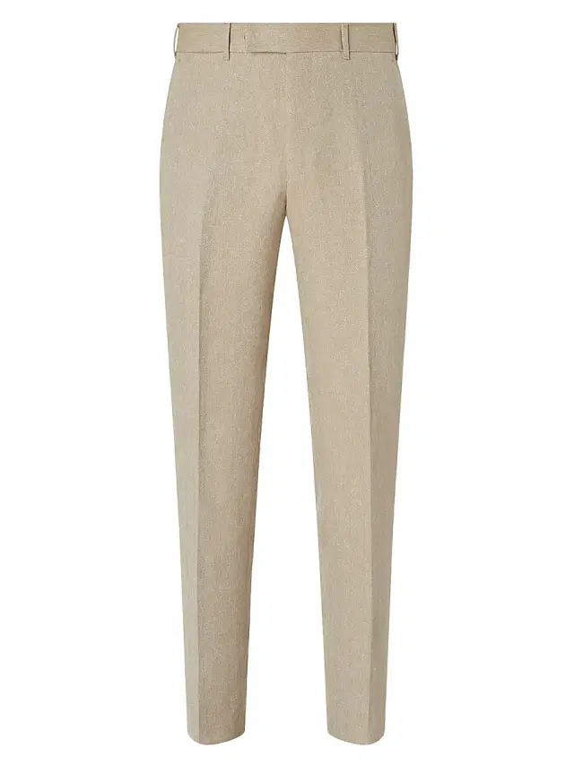 ZEGNA Men's Oasi Lino Pants - Light Taupe