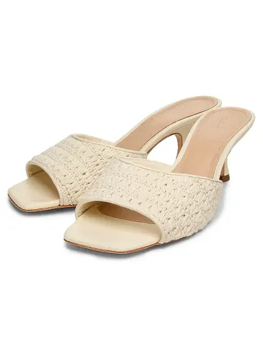 22élevé Women's 55MM Crochet Mules - White Crochet - Size 12 | Thumbnail 2