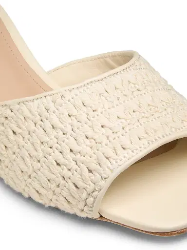 22élevé Women's 55MM Crochet Mules - White Crochet - Size 12 | Thumbnail 5