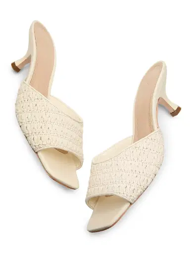 22élevé Women's 55MM Crochet Mules - White Crochet - Size 12 | Thumbnail 6