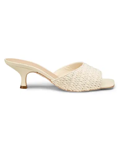 22élevé Women's 55MM Crochet Mules - White Crochet - Size 12 | Thumbnail 1