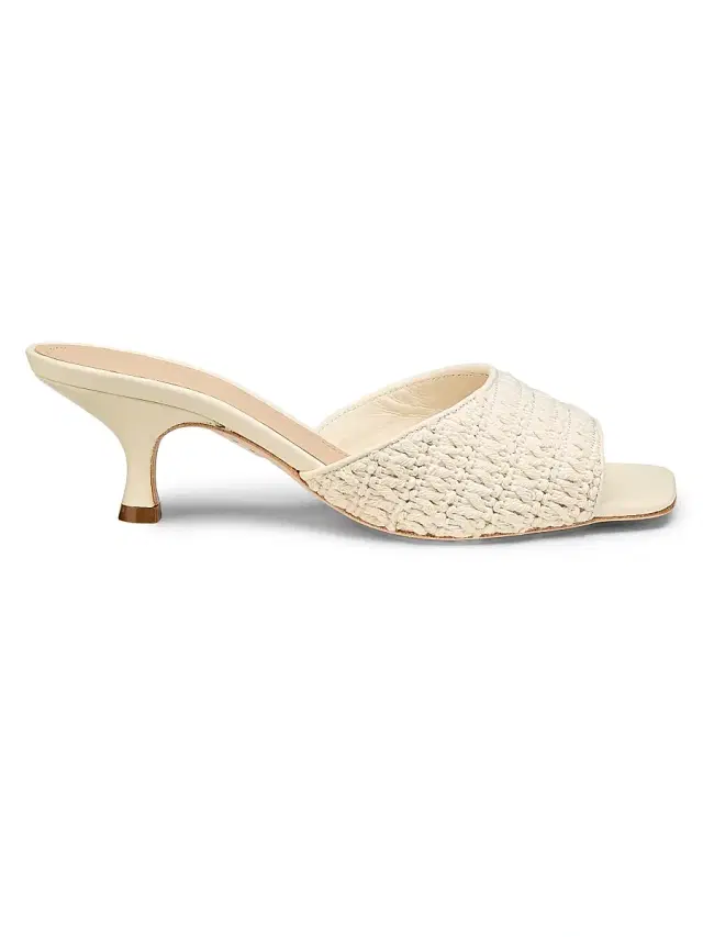 22élevé Women's 55MM Crochet Mules - White Crochet