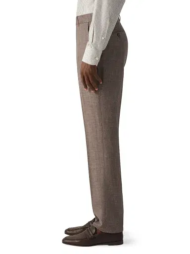 Zegna Men's Crossover Wool Silk and Linen Pants - Brown - Size 50 | Thumbnail 3