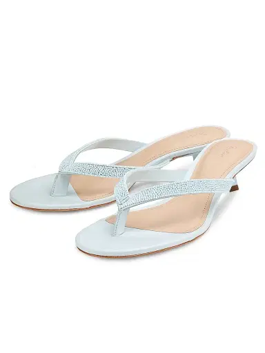 22élevé Women's 40MM Beaded Leather Thong Sandals - Ice Melt - Size 11 | Thumbnail 2