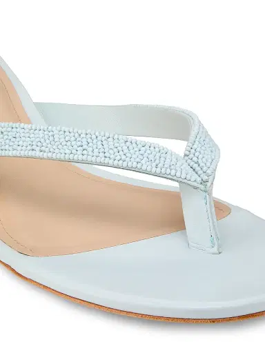 22élevé Women's 40MM Beaded Leather Thong Sandals - Ice Melt - Size 11 | Thumbnail 5