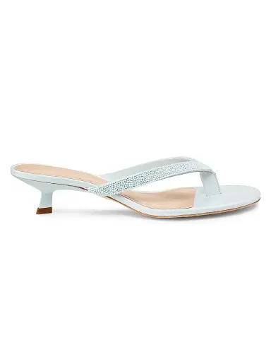 22élevé Women's 40MM Beaded Leather Thong Sandals - Ice Melt - Size 11 | Thumbnail 1