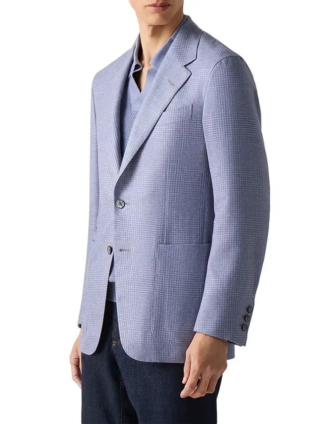 ZEGNA Men's Cashmere Silk and Linen Jacket - Lilac