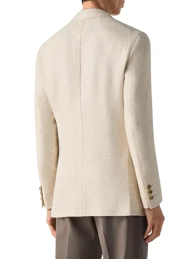 Zegna Men's Crossover Linen Wool and Silk Jacket - Beige White - Size 40 | Thumbnail 3 Zegna Men's Crossover Linen Wool and Silk Jacket - Beige White - Size 40 | Thumbnail 3