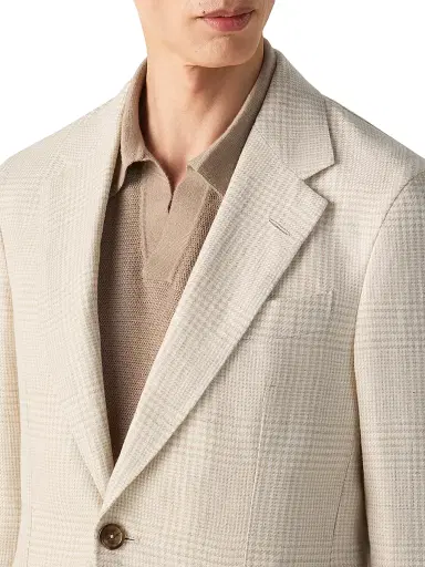 Zegna Men's Crossover Linen Wool and Silk Jacket - Beige White - Size 40 | Thumbnail 4 Zegna Men's Crossover Linen Wool and Silk Jacket - Beige White - Size 40 | Thumbnail 4