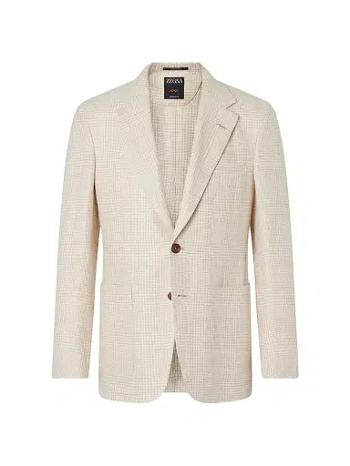 Zegna Men's Crossover Linen Wool and Silk Jacket - Beige White - Size 40 | Thumbnail 1 Zegna Men's Crossover Linen Wool and Silk Jacket - Beige White - Size 40 | Thumbnail 1