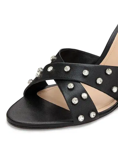 22élevé Women's 80MM Crystal-Embellished Leather Block-Heel Sandals - Black Nappa - Size 12 | Thumbnail 5 22élevé Women's 80MM Crystal-Embellished Leather Block-Heel Sandals - Black Nappa - Size 12 | Thumbnail 5