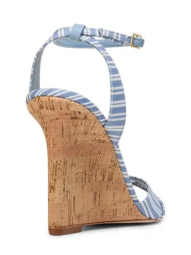 22élevé Women's 100MM Cork Wedge Sandals - Blue Stripe - Size 12 | Thumbnail 3 22élevé Women's 100MM Cork Wedge Sandals - Blue Stripe - Size 12 | Thumbnail 3