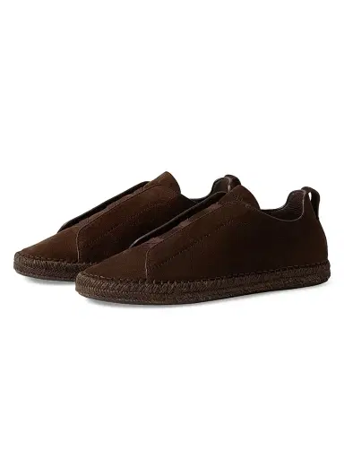 Zegna Men's Suede Triple Stitch Espadrille Sneakers - Dark Brown - Size 13 | Thumbnail 2 Zegna Men's Suede Triple Stitch Espadrille Sneakers - Dark Brown - Size 13 | Thumbnail 2