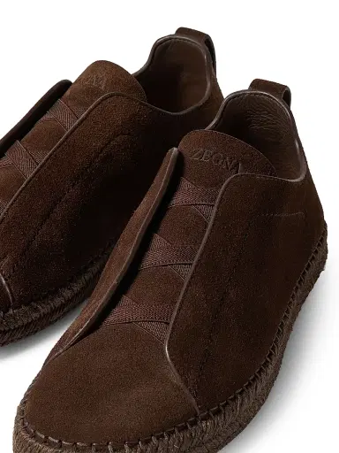 Zegna Men's Suede Triple Stitch Espadrille Sneakers - Dark Brown - Size 13 | Thumbnail 5 Zegna Men's Suede Triple Stitch Espadrille Sneakers - Dark Brown - Size 13 | Thumbnail 5