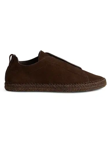 Zegna Men's Suede Triple Stitch Espadrille Sneakers - Dark Brown - Size 13 | Thumbnail 1 Zegna Men's Suede Triple Stitch Espadrille Sneakers - Dark Brown - Size 13 | Thumbnail 1