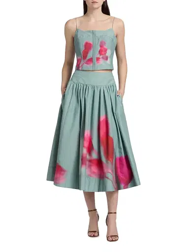Amur Women's Kalani Floral A-Line Midi-Skirt - Cumulus Tulip | Thumbnail 2