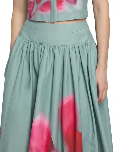 Amur Women's Kalani Floral A-Line Midi-Skirt - Cumulus Tulip | Thumbnail 6