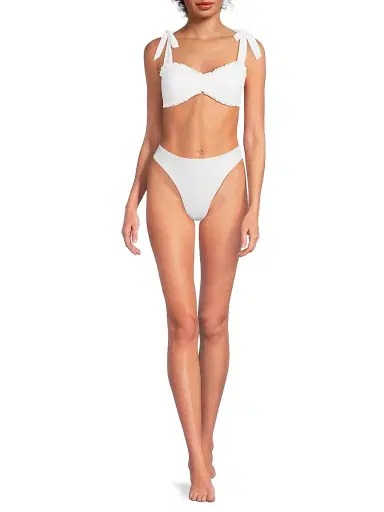 BEACH RIOT Women's Taryn Eyelet Bikini Top - White - Size Large | Thumbnail 2