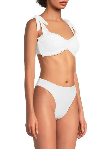 BEACH RIOT Women's Taryn Eyelet Bikini Top - White - Size Large | Thumbnail 4