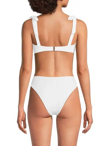 BEACH RIOT Women's Taryn Eyelet Bikini Top - White - Size Large | Thumbnail 5