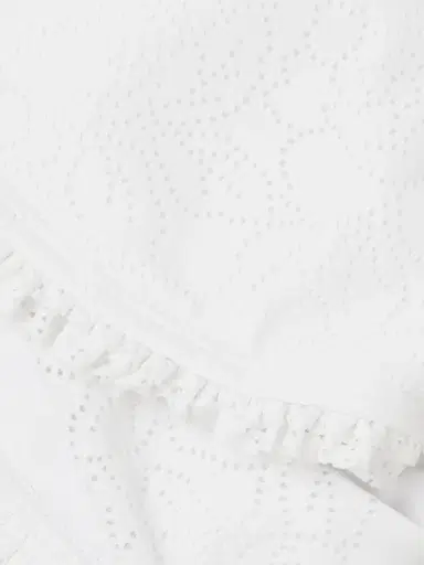 BEACH RIOT Women's Taryn Eyelet Bikini Top - White - Size Large | Thumbnail 6