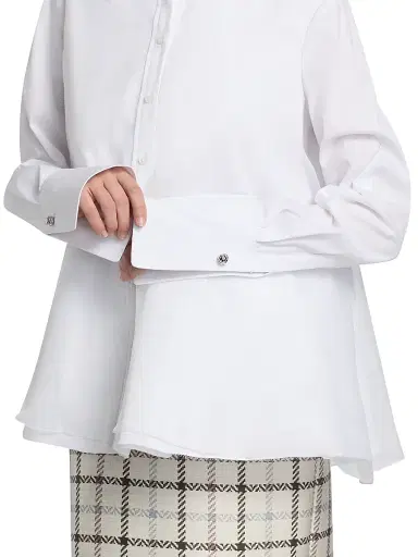 Brandon Maxwell Women's Vaughn Frothy Layered Shirt | Thumbnail 6 Brandon Maxwell Women's Vaughn Frothy Layered Shirt | Thumbnail 6