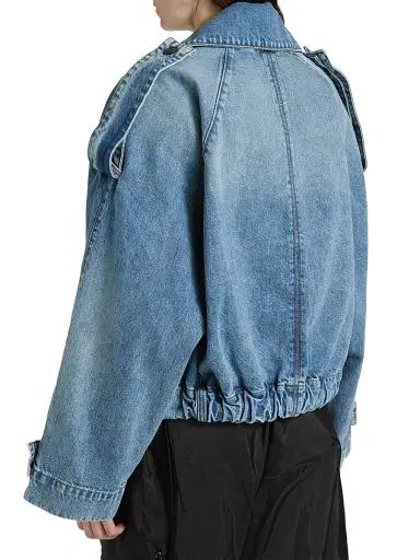 Brandon Maxwell Women's The Regan Denim Belted Trench Coat | Thumbnail 5 Brandon Maxwell Women's The Regan Denim Belted Trench Coat | Thumbnail 5