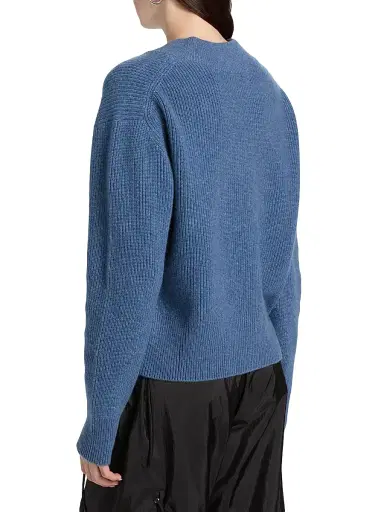 Brandon Maxwell Women's The Maris Cashmere Rib-Knit Sweater - Blue | Thumbnail 5 Brandon Maxwell Women's The Maris Cashmere Rib-Knit Sweater - Blue | Thumbnail 5