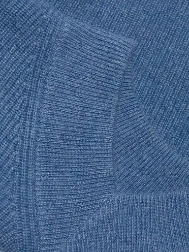 Brandon Maxwell Women's The Maris Cashmere Rib-Knit Sweater - Blue | Thumbnail 7 Brandon Maxwell Women's The Maris Cashmere Rib-Knit Sweater - Blue | Thumbnail 7