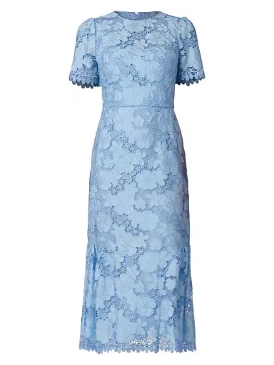 Shoshanna Women's Emmie Lace Midi-Dress - Vista Blue | Thumbnail 1 Shoshanna Women's Emmie Lace Midi-Dress - Vista Blue | Thumbnail 1