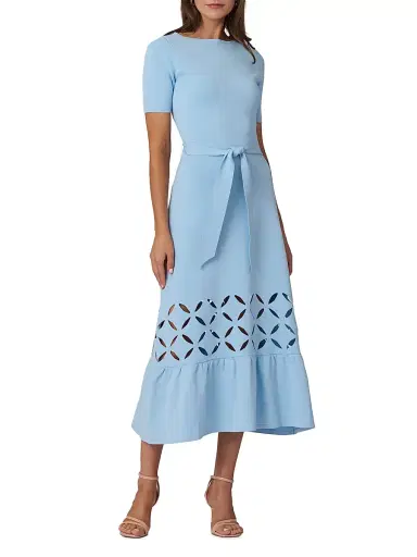 Shoshanna Women's Pendelton A-Line Midi-Dress - Sky Blue - Size XL | Thumbnail 2 Shoshanna Women's Pendelton A-Line Midi-Dress - Sky Blue - Size XL | Thumbnail 2