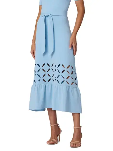 Shoshanna Women's Pendelton A-Line Midi-Dress - Sky Blue - Size XL | Thumbnail 4 Shoshanna Women's Pendelton A-Line Midi-Dress - Sky Blue - Size XL | Thumbnail 4