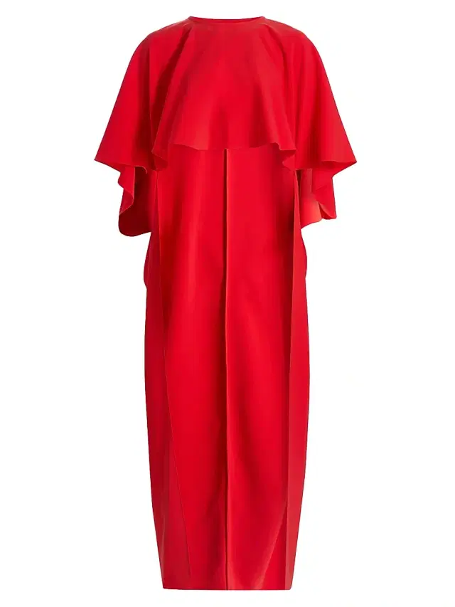 Women's High-Low Cape Stole - Persimmon