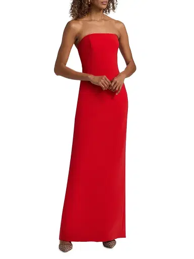 Amsale Women's Stretch-Jersey Strapless Gown - Persimmon | Thumbnail 2