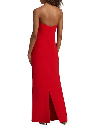 Amsale Women's Stretch-Jersey Strapless Gown - Persimmon | Thumbnail 5