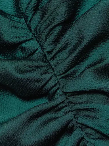 Amsale Women's Pebbled Satin Dolman Column Gown - Petrol | Thumbnail 7