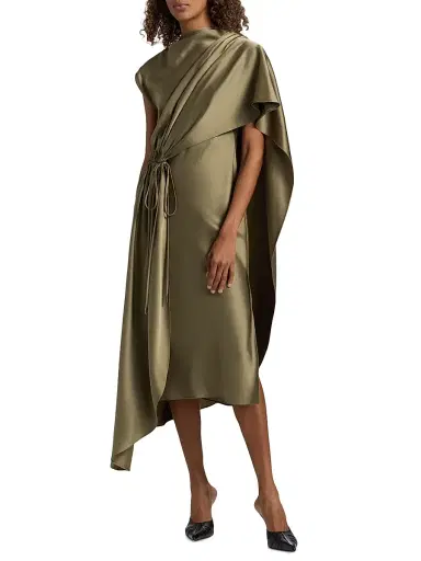 Amsale Women's Satin Draped Cocktail Dress | Thumbnail 3